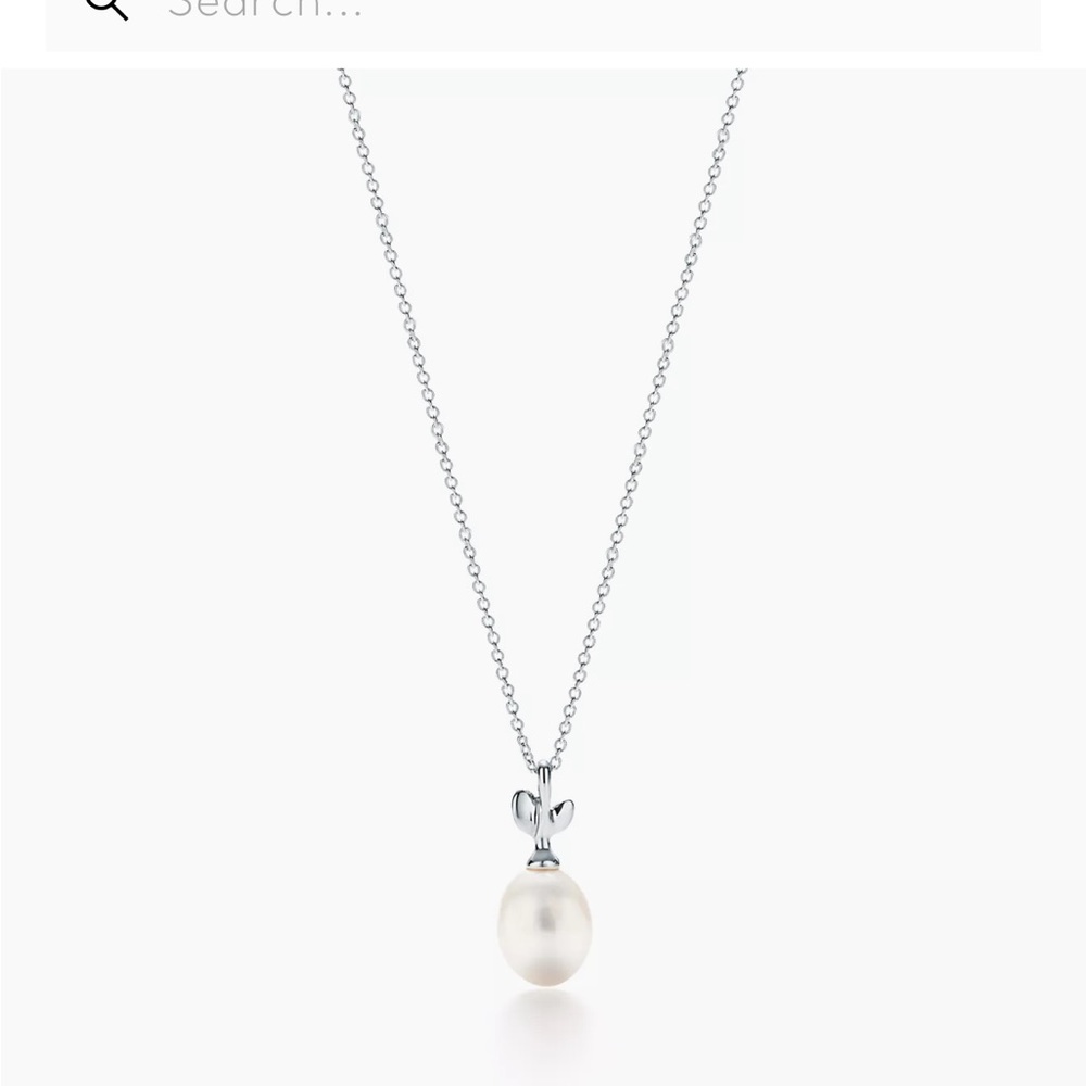 Paloma Picasso Olive Leaf Pearl Pendant Necklace